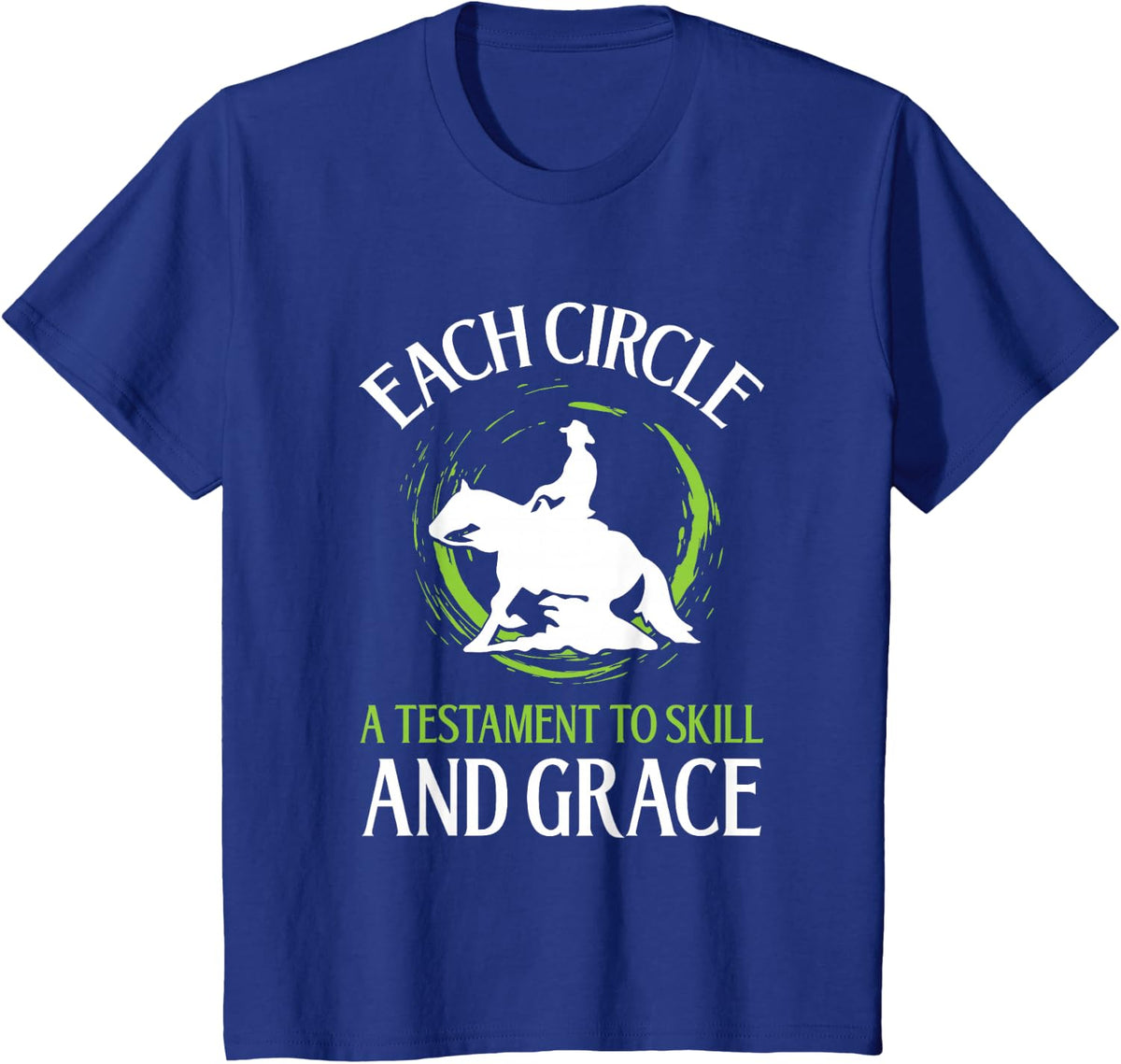 Sliding Stop Reining Horse Equestrian Western Riding T-Shirt - Royal Blue