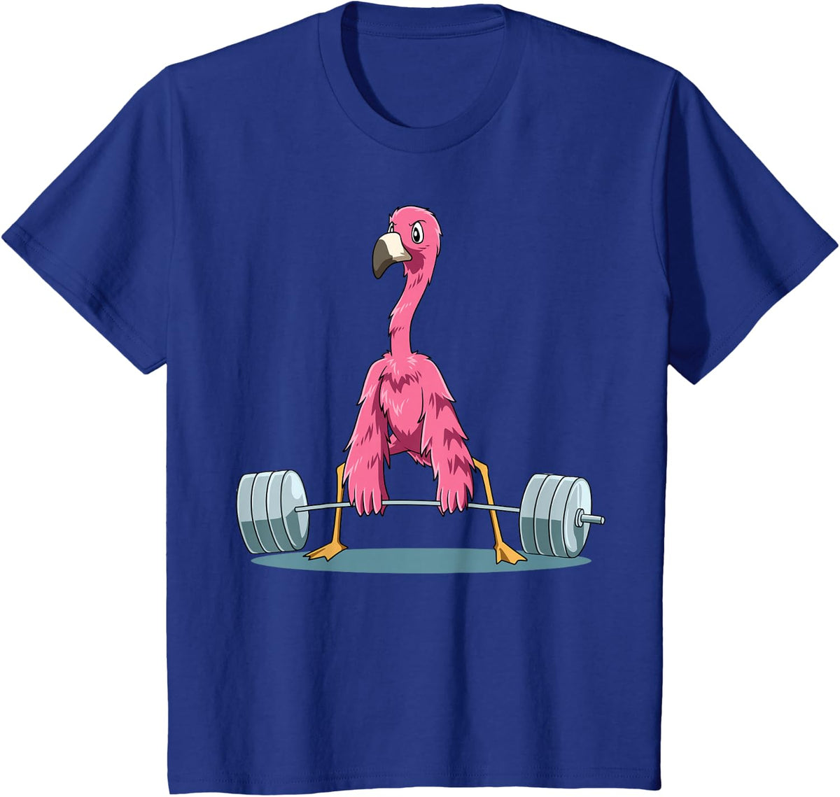 Weightlifting Flamingo Deadlifting Flamingo Powerlifting Gym T-Shirt - Royal Blue