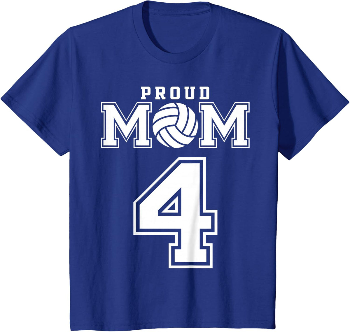Custom Proud Volleyball Mom Number 4 Personalized Women T-Shirt - Royal Blue