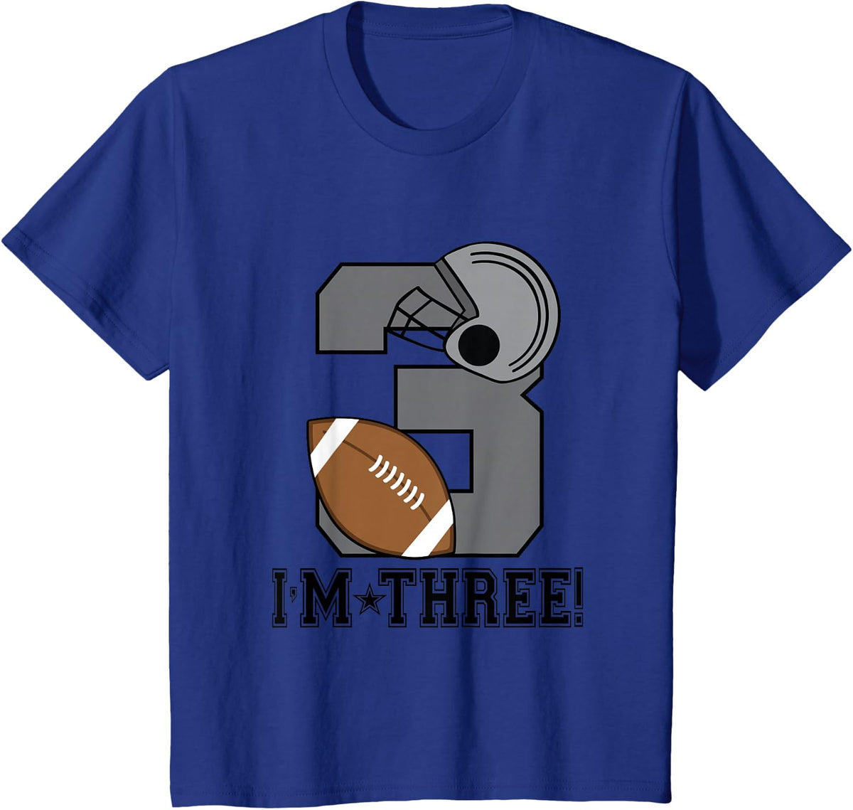 Kids 3rd Birthday Football Themed Boys 3 Year Old T-Shirt - Royal Blue