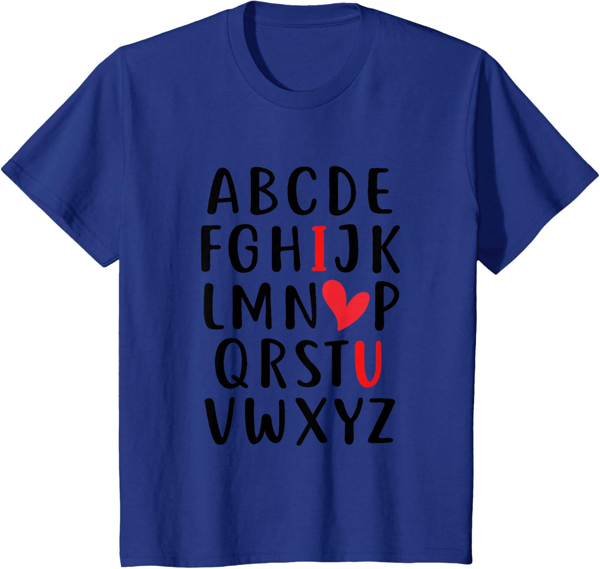 Cute Teacher T-Shirts ABC Alphabet I Love U Valentine Tees T Shirts - Royal Blue