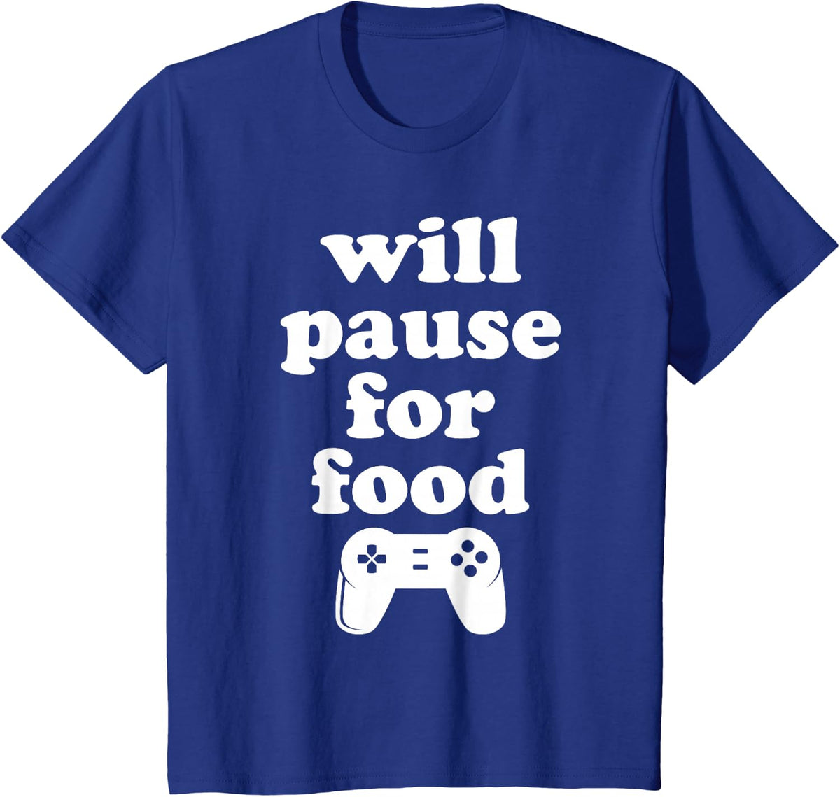 Funny Food and Video Games T-Shirt - Royal Blue