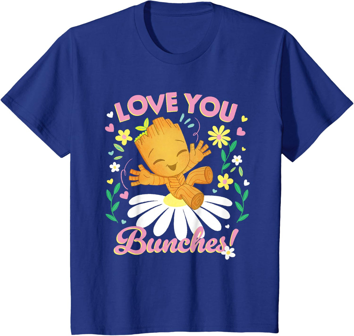 Marvel Valentine's Day Spring Flower Groot Love You Bunches T-Shirt - Royal Blue