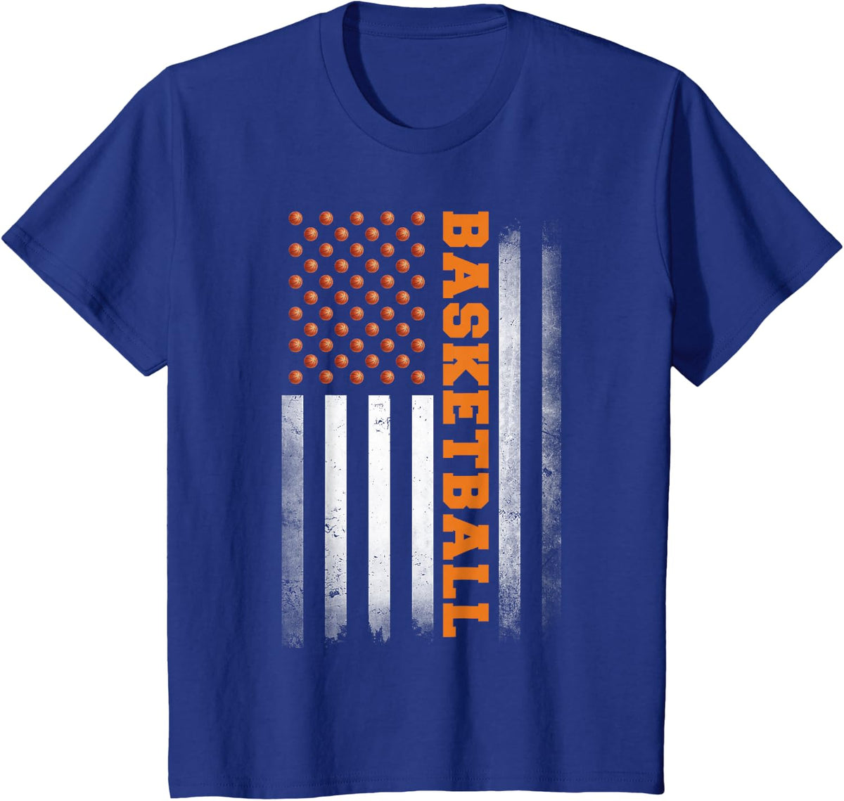 Basketball USA US Flag Basketball Men Boys T-Shirt - Royal Blue