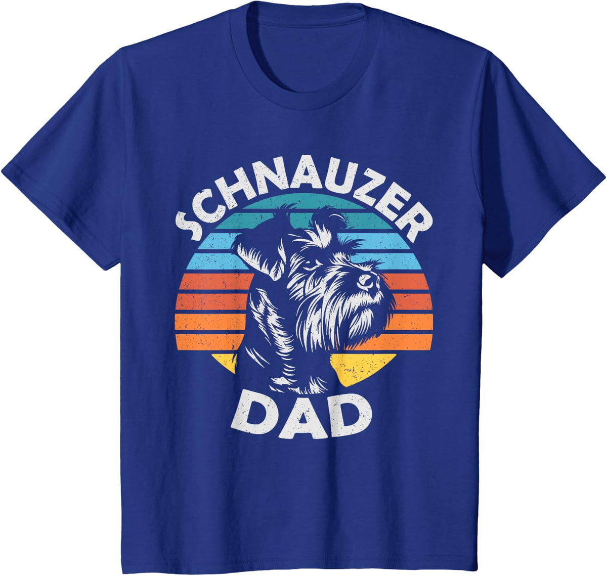 Schnauzer Dad Dog Pet Funny Father's Day Vintage T-Shirt - Royal Blue