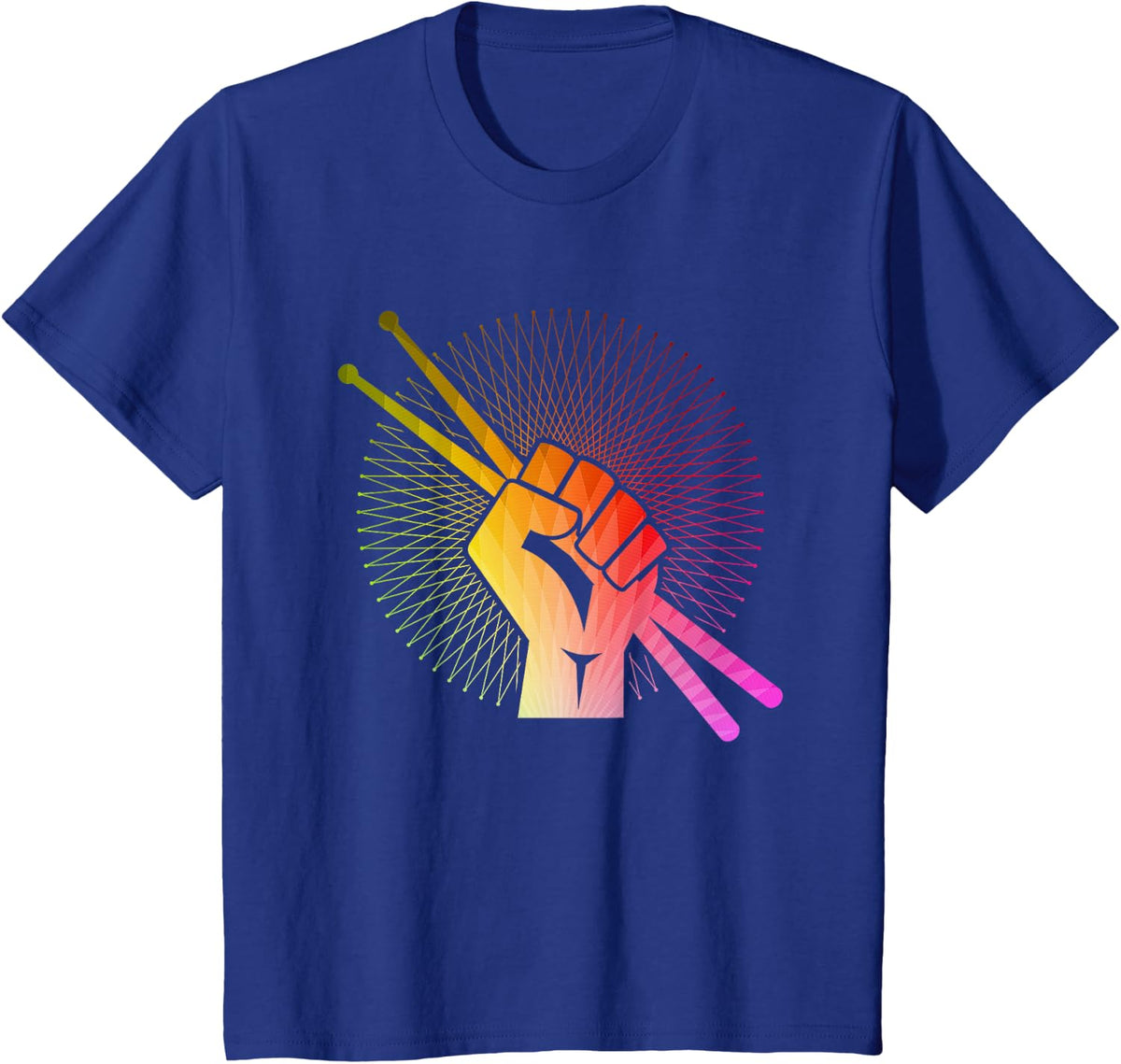 Drummer T-Shirt - Drum Sticks Retro Drumming Shirt Gift T-Shirt - Royal Blue