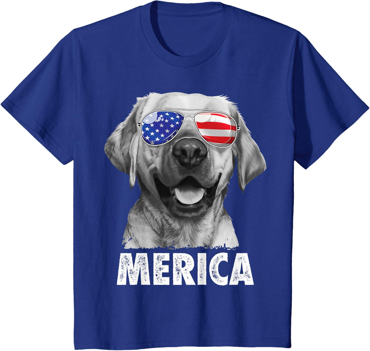 Labrador 4th of July Merica Sunglasses Men USA American Flag T-Shirt - Royal Blue