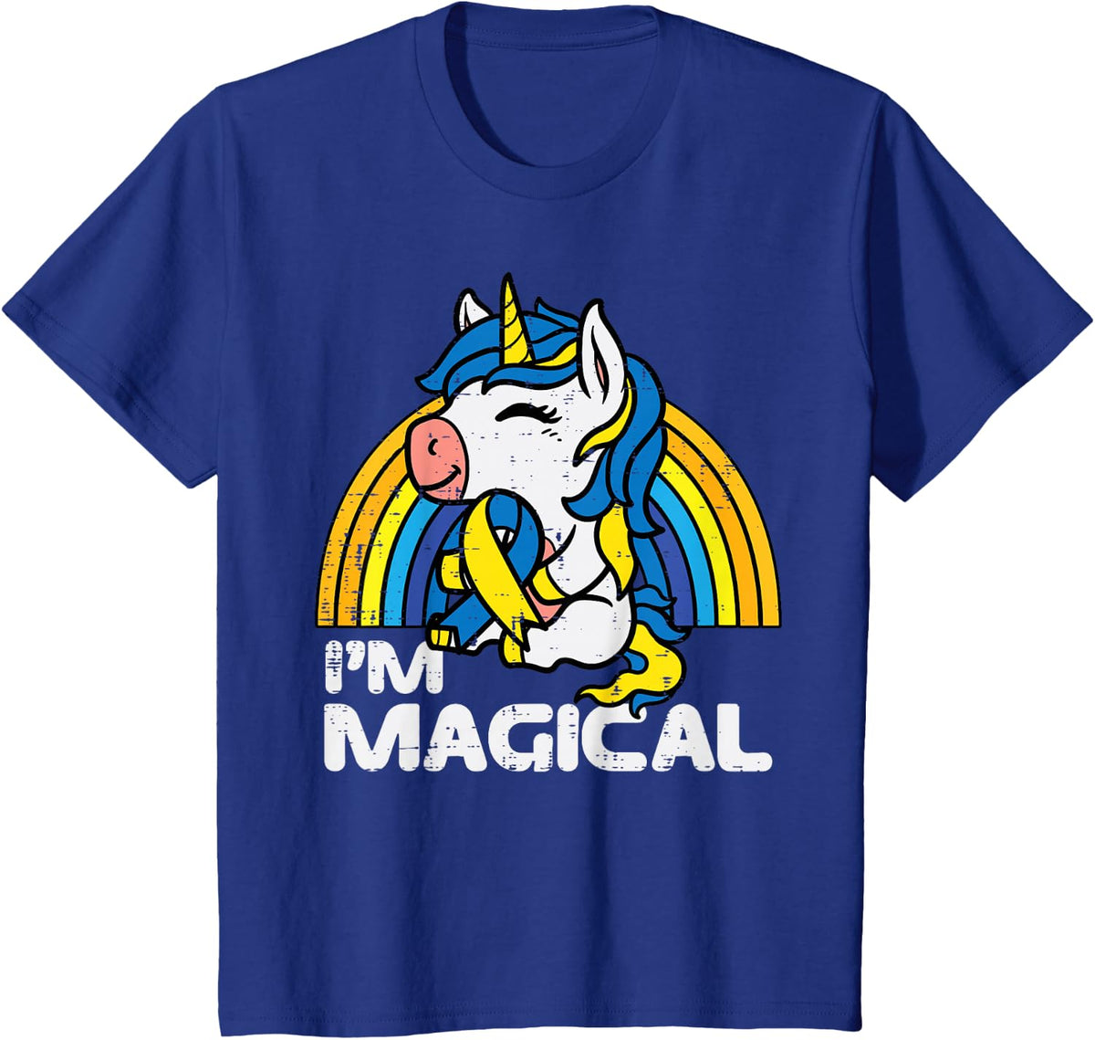 Down Syndrome Awareness Unicorn Magical T-Shirt Tees for Toddler Girls Kids - Royal Blue
