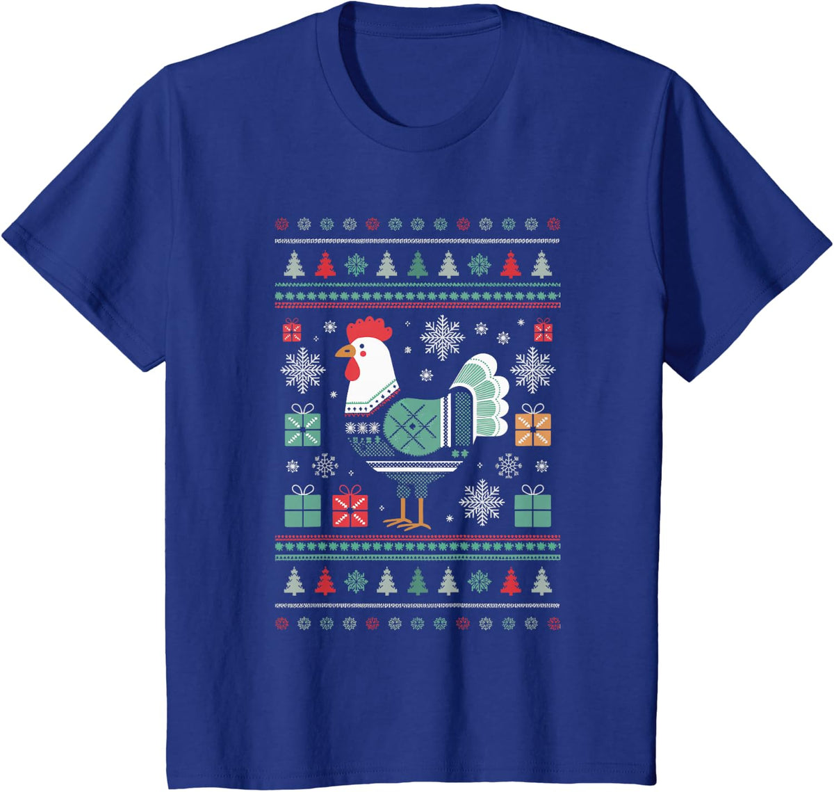 Chicken Ugly Christmas T-Shirt - Royal Blue
