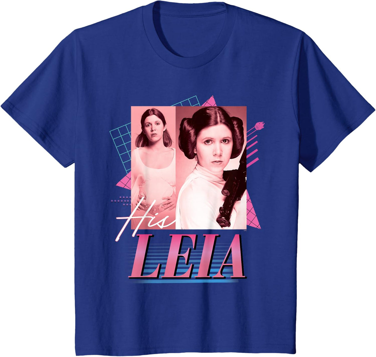 Star Wars Valentine’s Day ’90s Couples Matching His Leia T-Shirt - Royal Blue