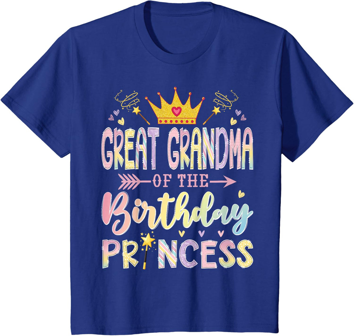 Great Grandma of The Birthday Princess Cute Birthday Girl T-Shirt - Royal Blue