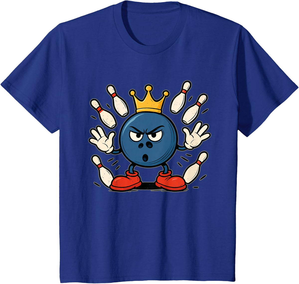 Bowling King Funny Sports Lover Team Bowler Player T-Shirt - Royal Blue