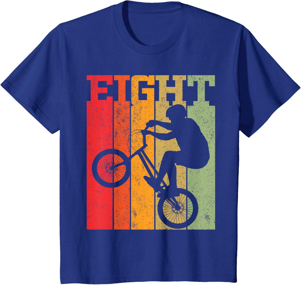 8th Birthday Boys 8 Year Old Eight BMX Bike racing bicycle T-Shirt - Royal Blue
