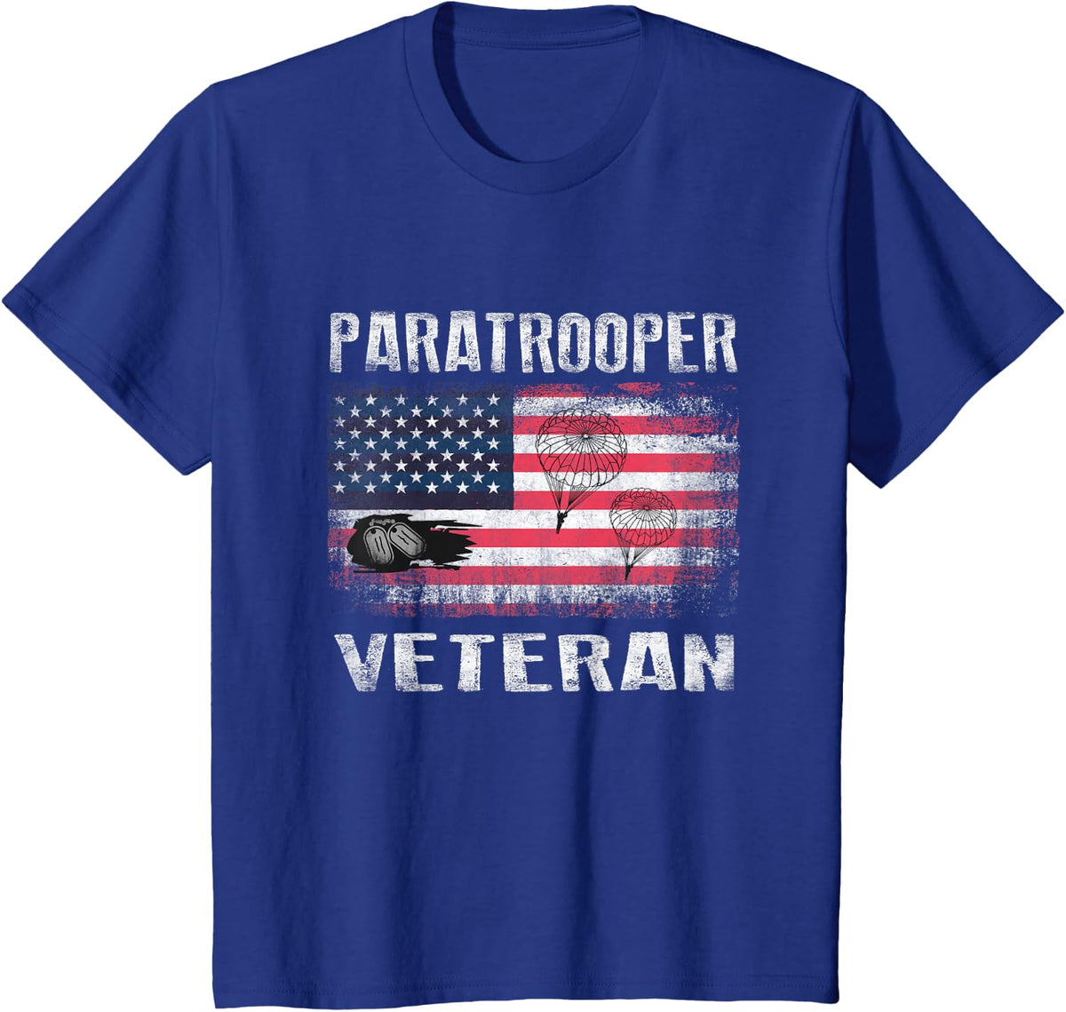US Paratrooper Veteran Airborne Army T-Shirt - Royal Blue