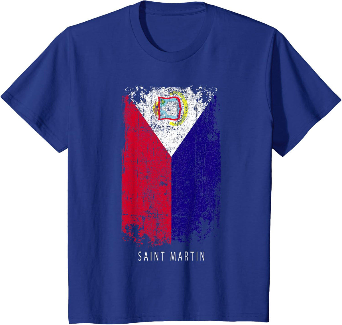 Saint Martin Souvenir Design - Country Flag Saint Martin T-Shirt - Royal Blue