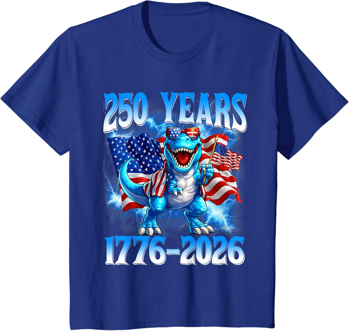250 Years American 250th Anniversary USA 4th July Kids Boys T-Shirt - Royal Blue