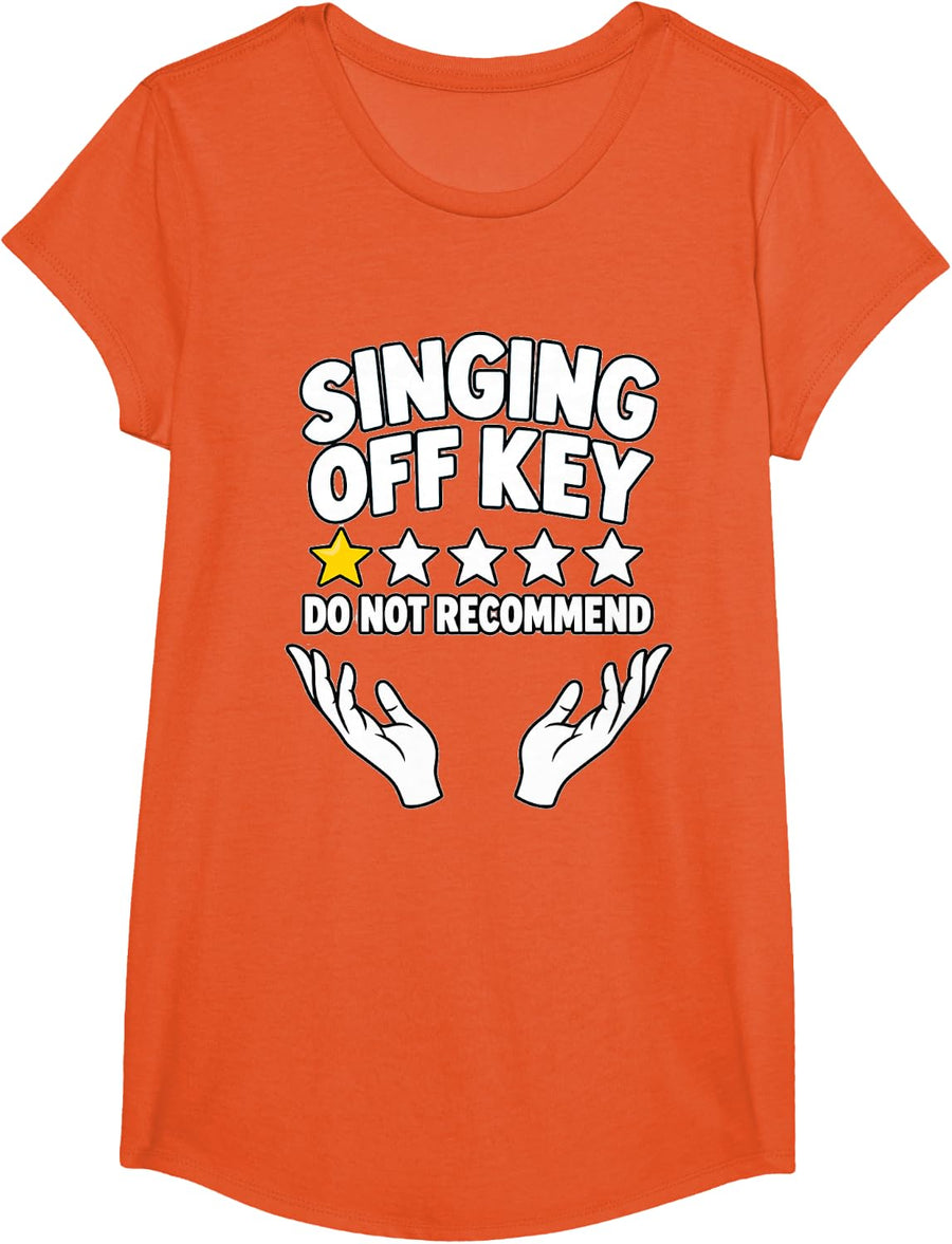 Church Choir Director Singing Off Key Vocalist Funny T-Shirt - Girls Orange