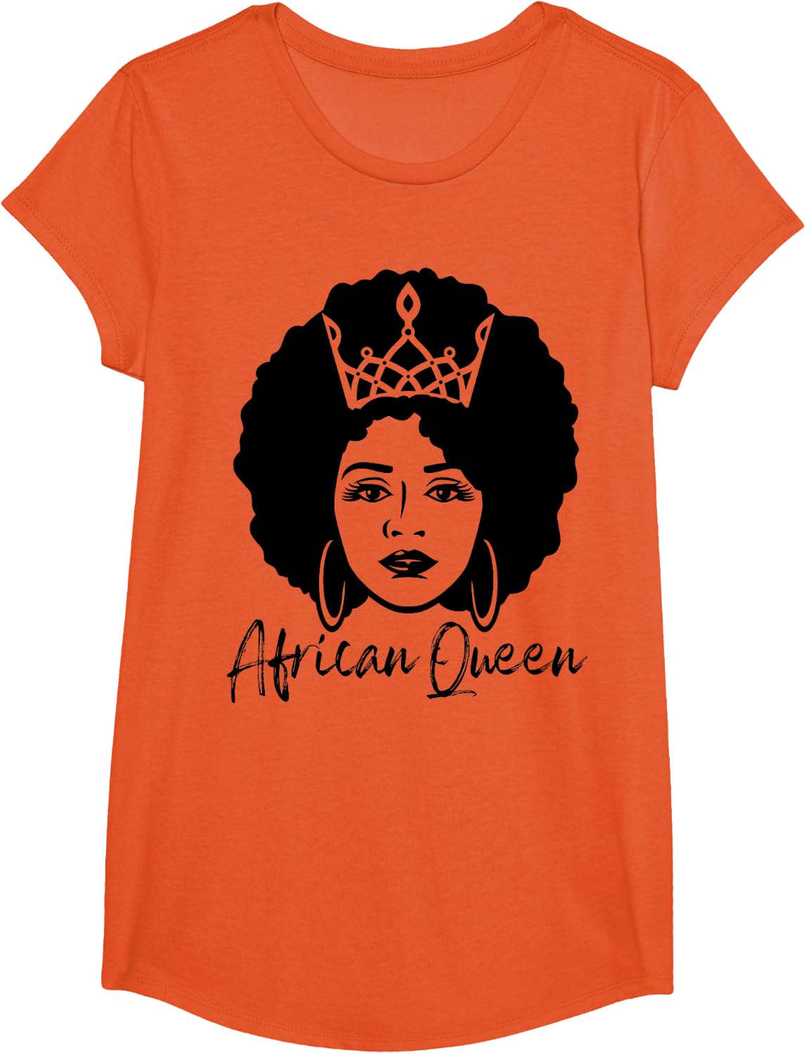 Black History Month African Queen Black Queen Women Girls T-Shirt - Girls Orange