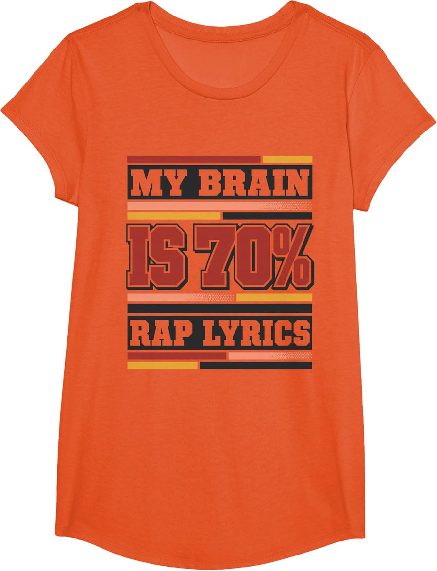 Cool Rapper Art for Men Women Rap Music Lover Hip Hop Rapper T-Shirt - Girls Orange