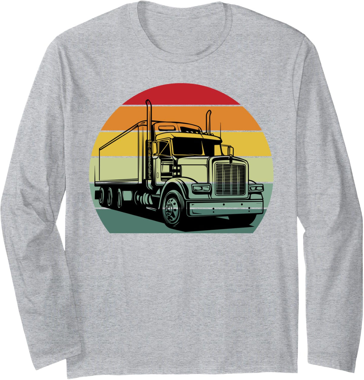 Vintage CDL Trucker Design For Men Dad Semi Truck Driver CDL Long Sleeve T-Shirt - Adult Unisex Heather Grey