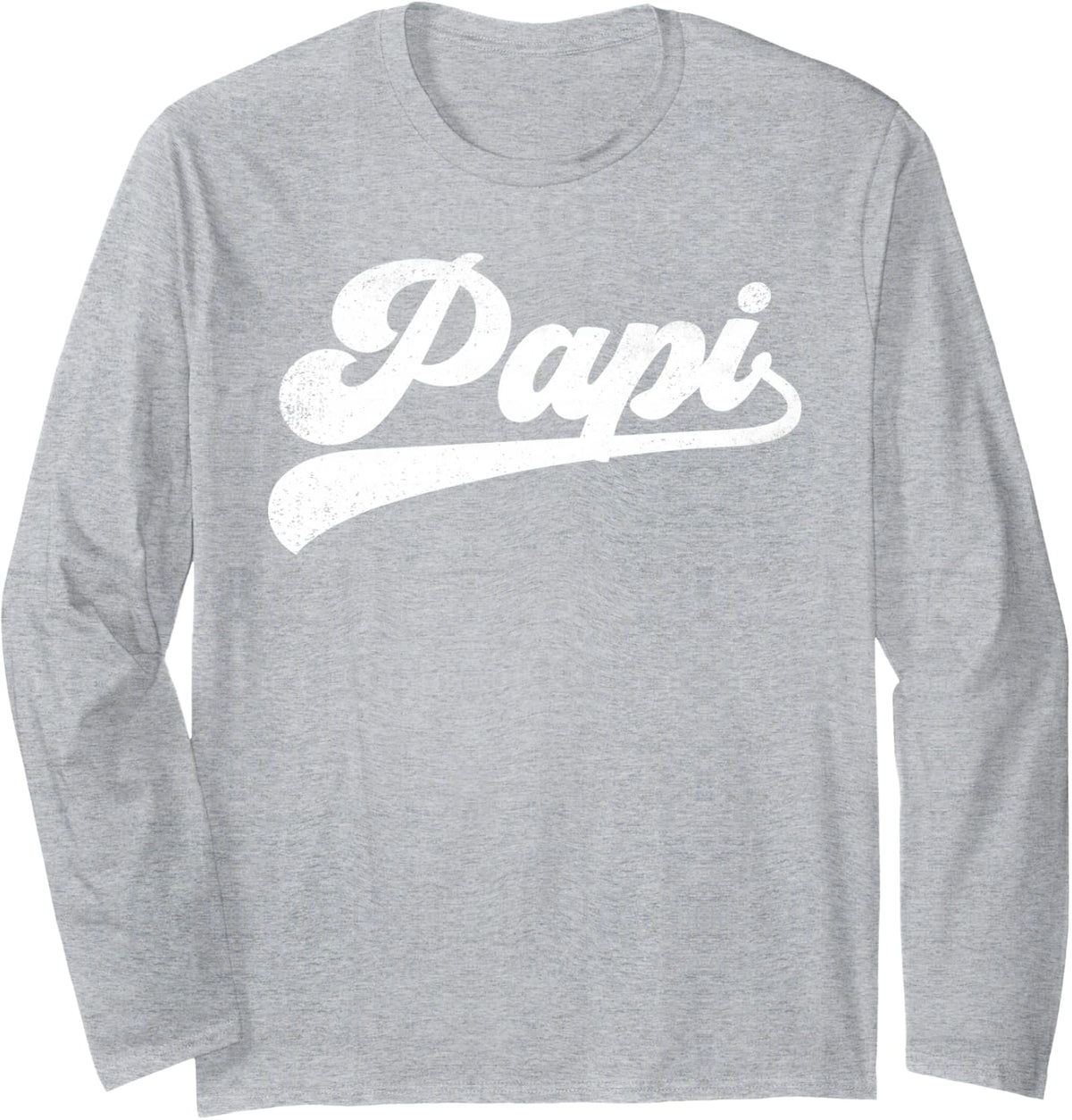 Papi Gifts Father's Day Papi Long Sleeve T-Shirt - Adult Unisex Heather Grey