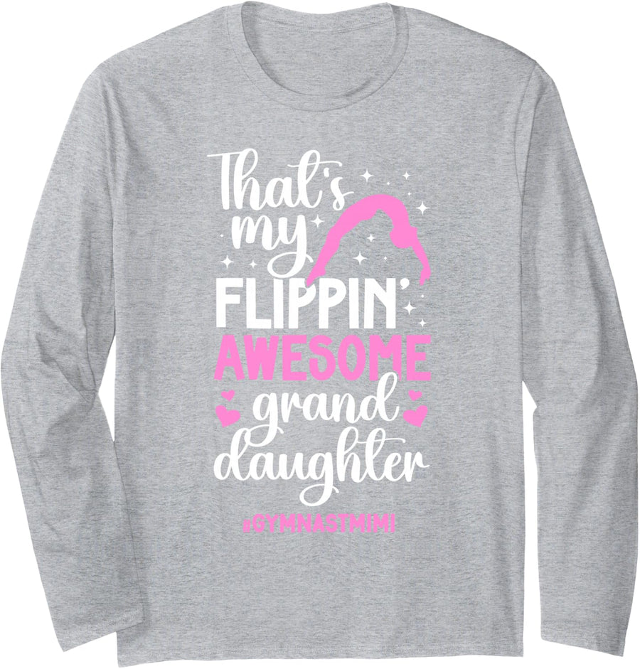 Gymnastics Mimi Proud Mimi of A Gymnast Mimi Grandma Long Sleeve T-Shirt - Adult Unisex Heather Grey