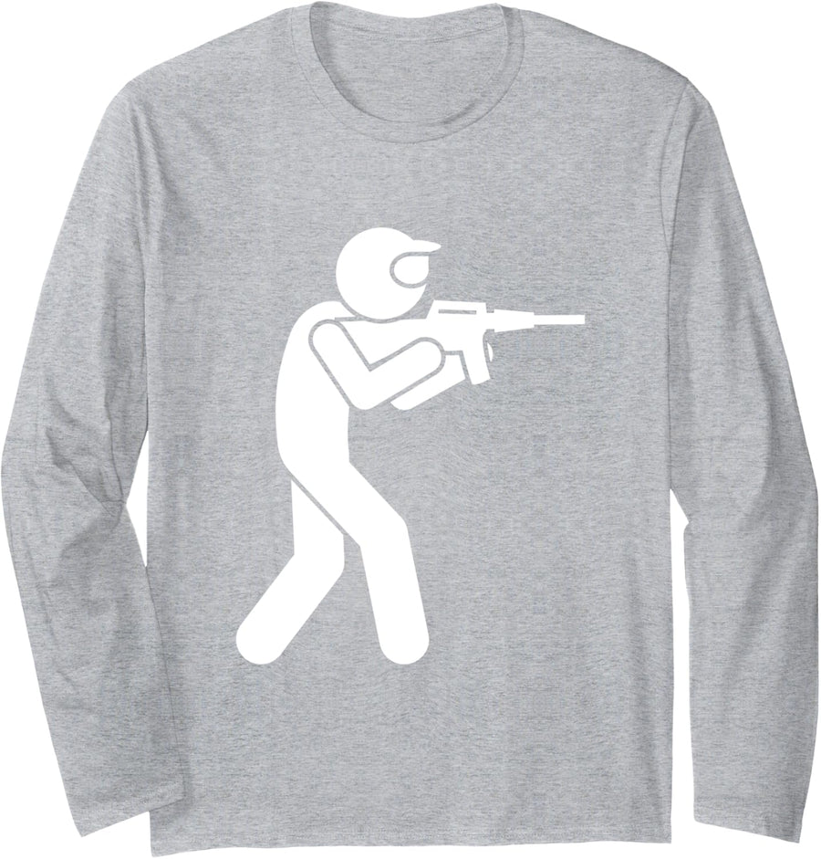 Airsofting Long Sleeve T-Shirt - Adult Unisex Heather Grey