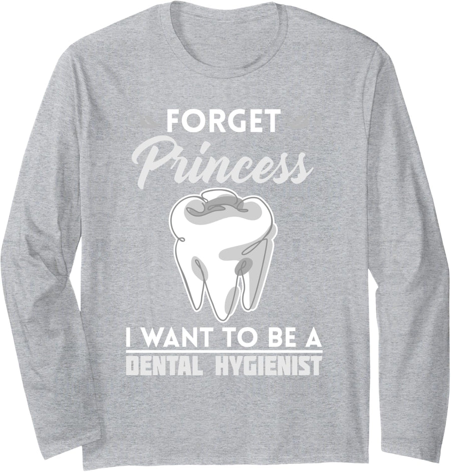 Dental Hygienist Professional Training Oral Hygiene Long Sleeve T-Shirt - Adult Unisex Heather Grey