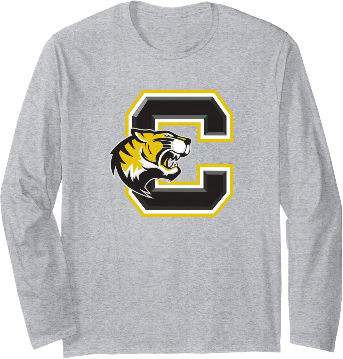 Bb Comer Memorial Tigers Long Sleeve T-Shirt - Adult Unisex Heather Grey