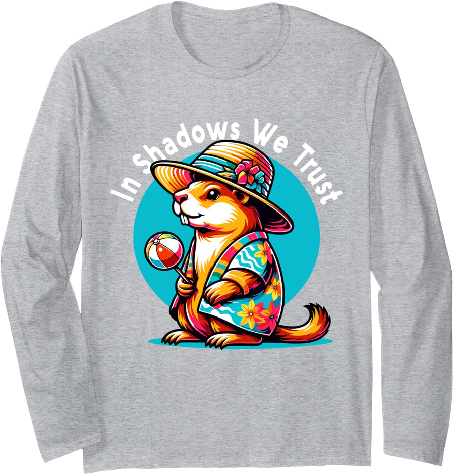 In Shadows We Trust Groundhog Day Long Sleeve T-Shirt - Adult Unisex Heather Grey