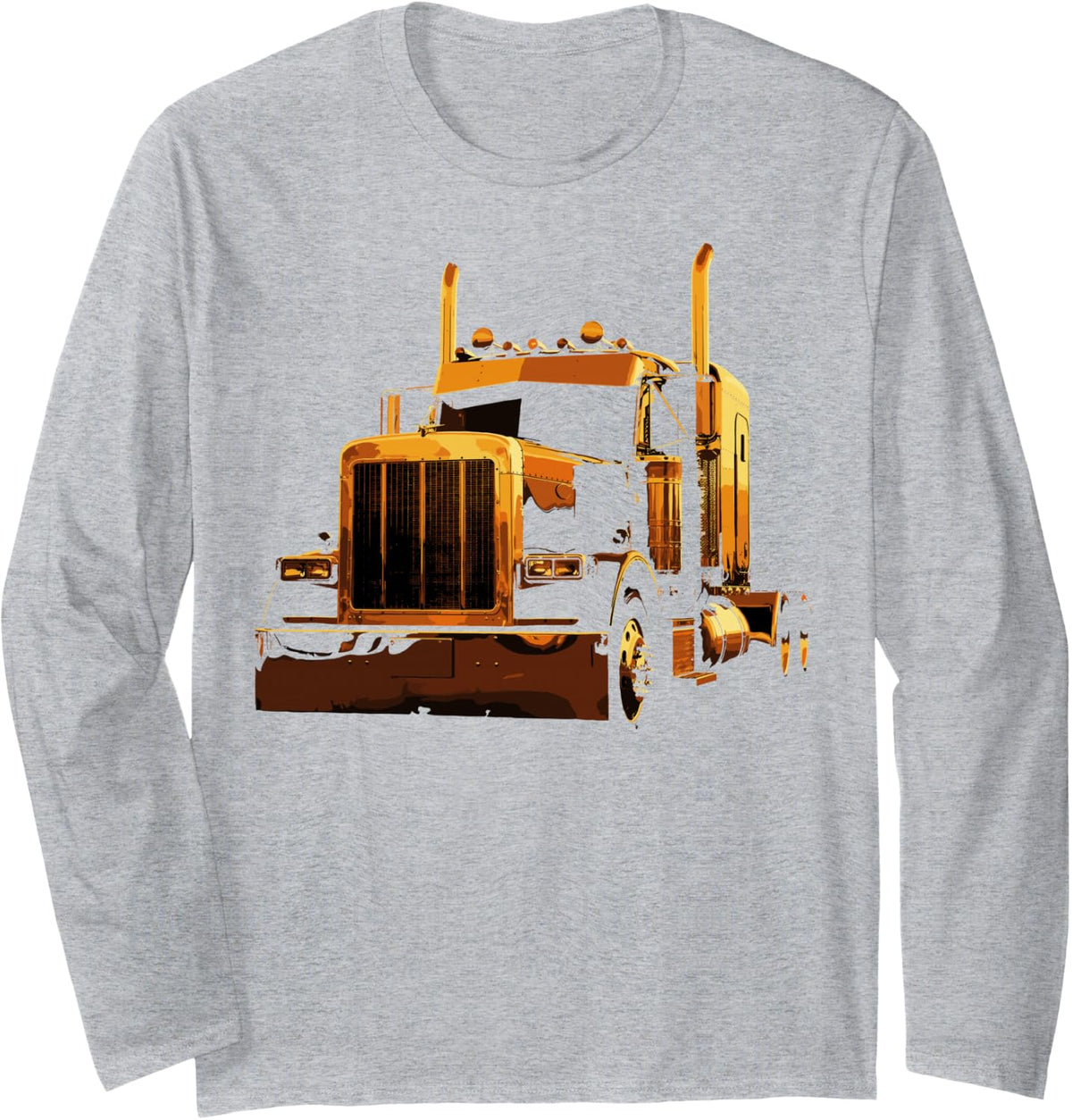 Vintage Trucker Truck Driver 18 Wheeler Drivers Trucking Long Sleeve T-Shirt - Adult Unisex Heather Grey