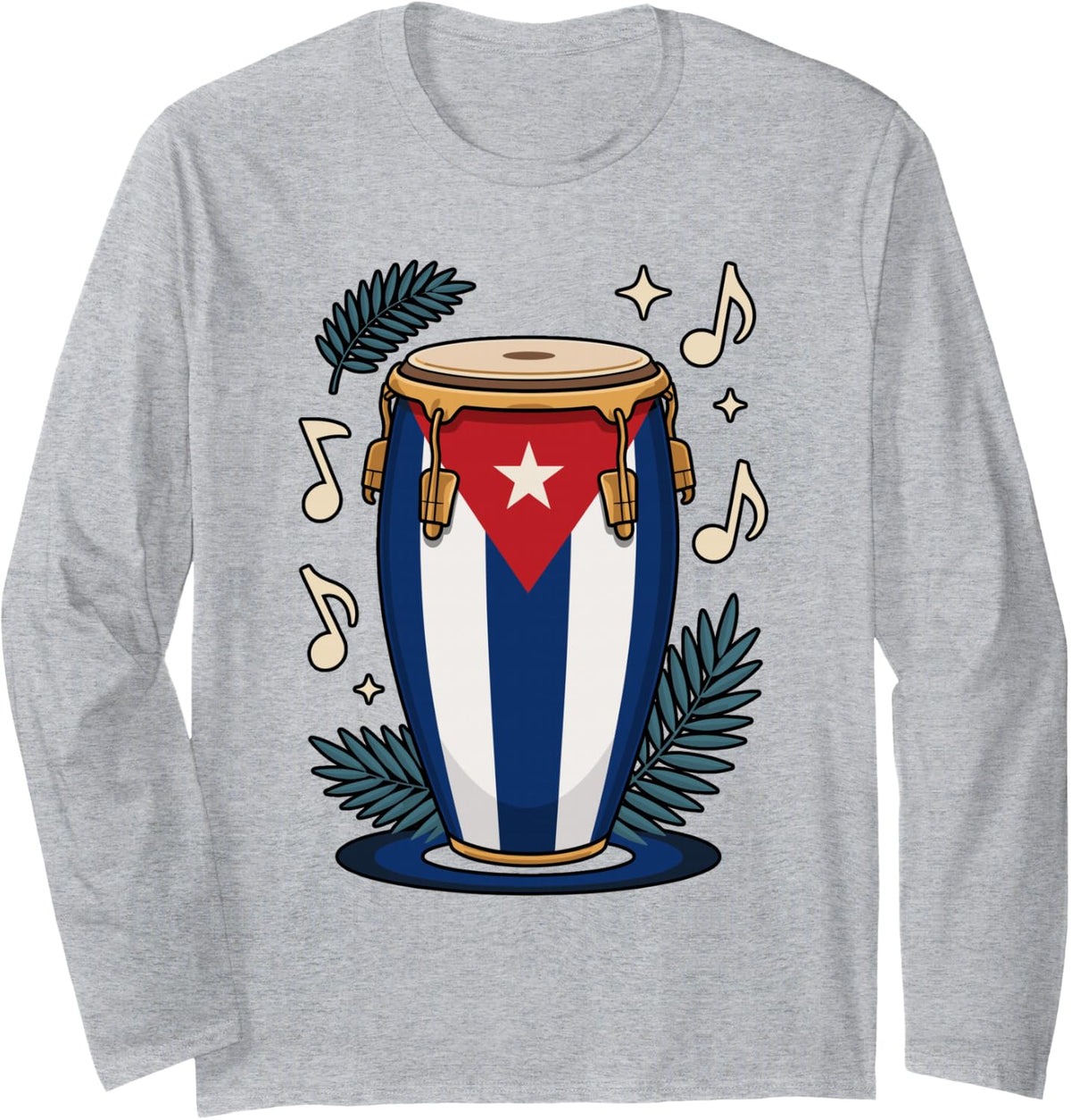 Percussionist Congas Drum Musician Percussion Drummer Conga Long Sleeve T-Shirt - Adult Unisex Heather Grey