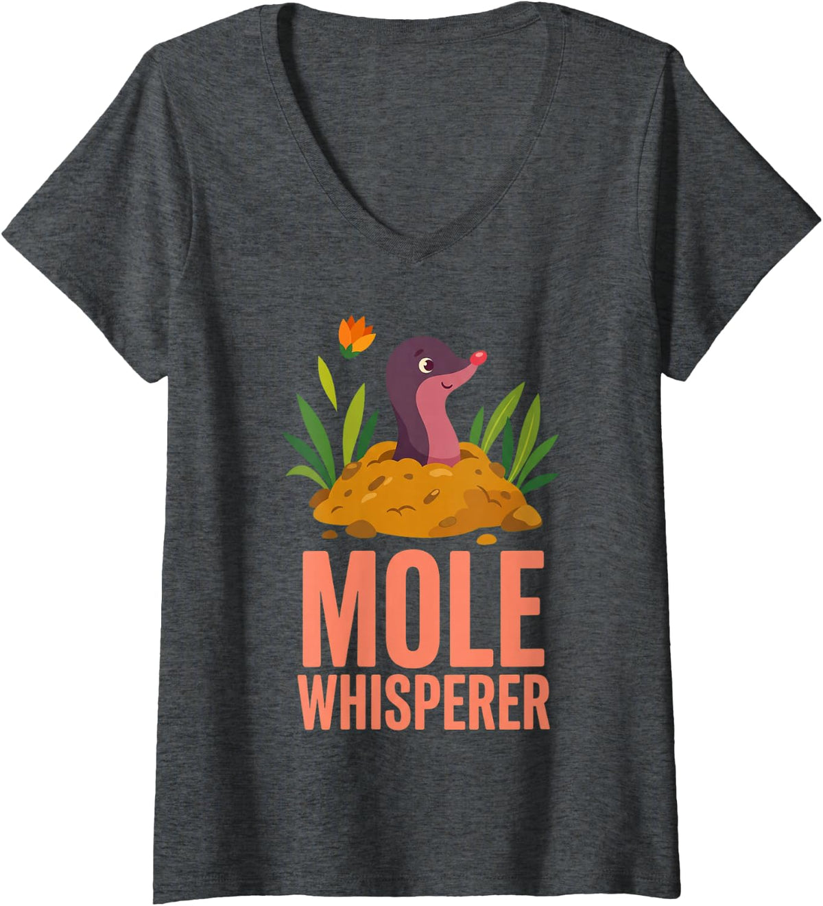 Women's Mole Day Chemistry Hunter Chemist V-Neck T-Shirt - Dark Heather Grey