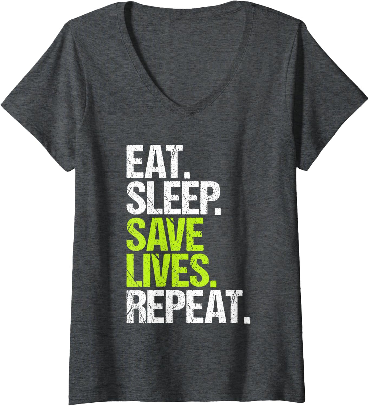 Women's Trauma Surgeon Eat Sleep Routine V-Neck T-Shirt - Dark Heather Grey