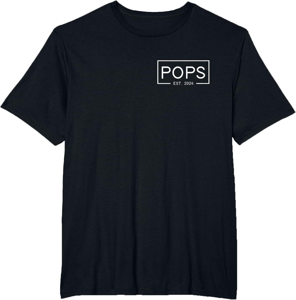 Mens Pops Est 2024 First Pops Father's Day 2024 New Pops T-Shirt - Black