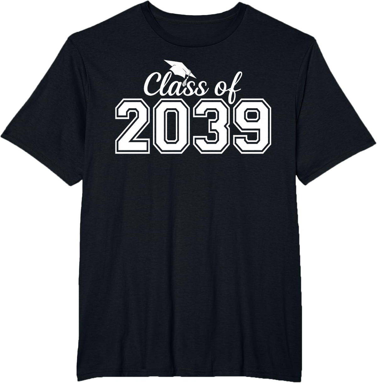 Class of 2039 Grow with Me Funny Preschool Graduation T-Shirt - Black