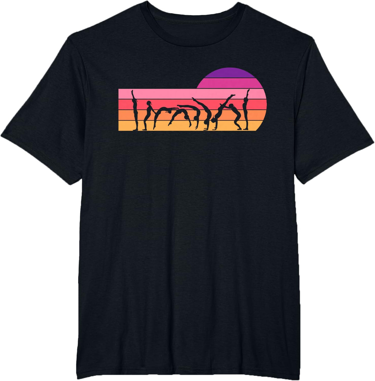 Vintage Gymnastics Girl Retro Gymnasts Gymnastics Lover T-Shirt - Black