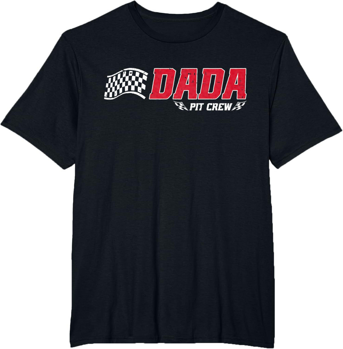 Dada Pit Crew Race Car Birthday Family Matching T-Shirt - Black