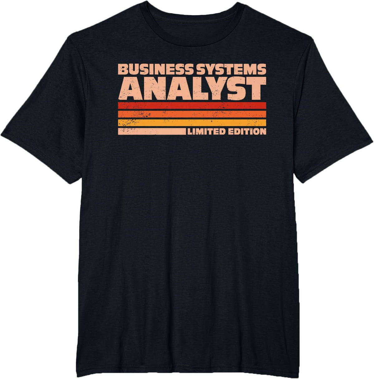 Business Systems Analyst Retro Sunrise T-Shirt - Black