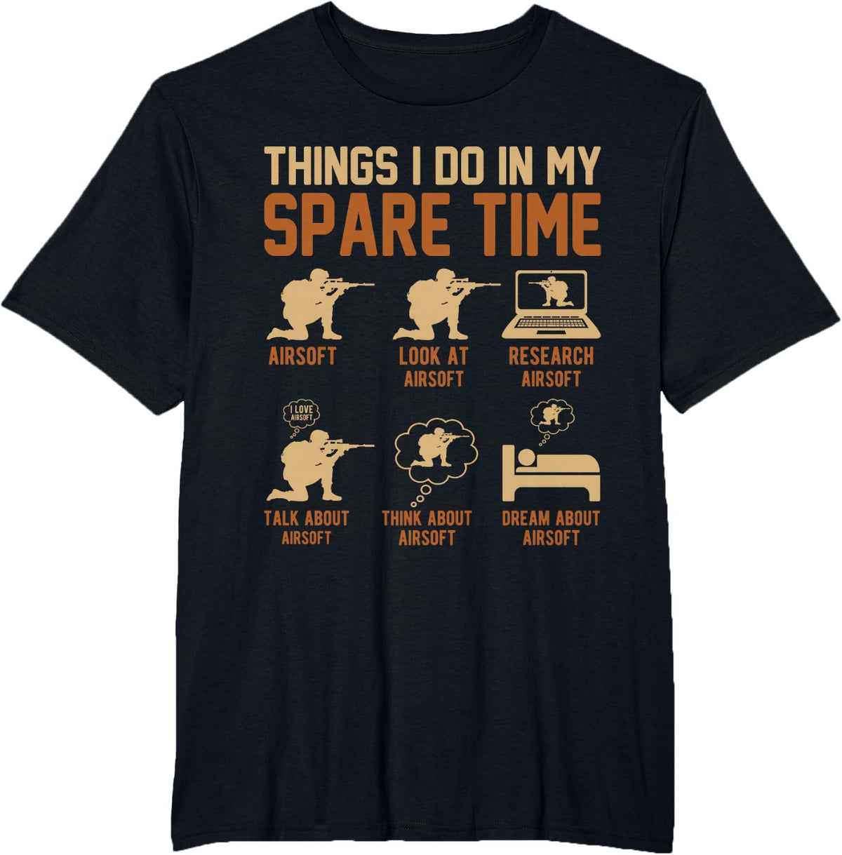 Airsoft shirts Funny Things I Do In My Spare Time Airsoft T-Shirt - Black