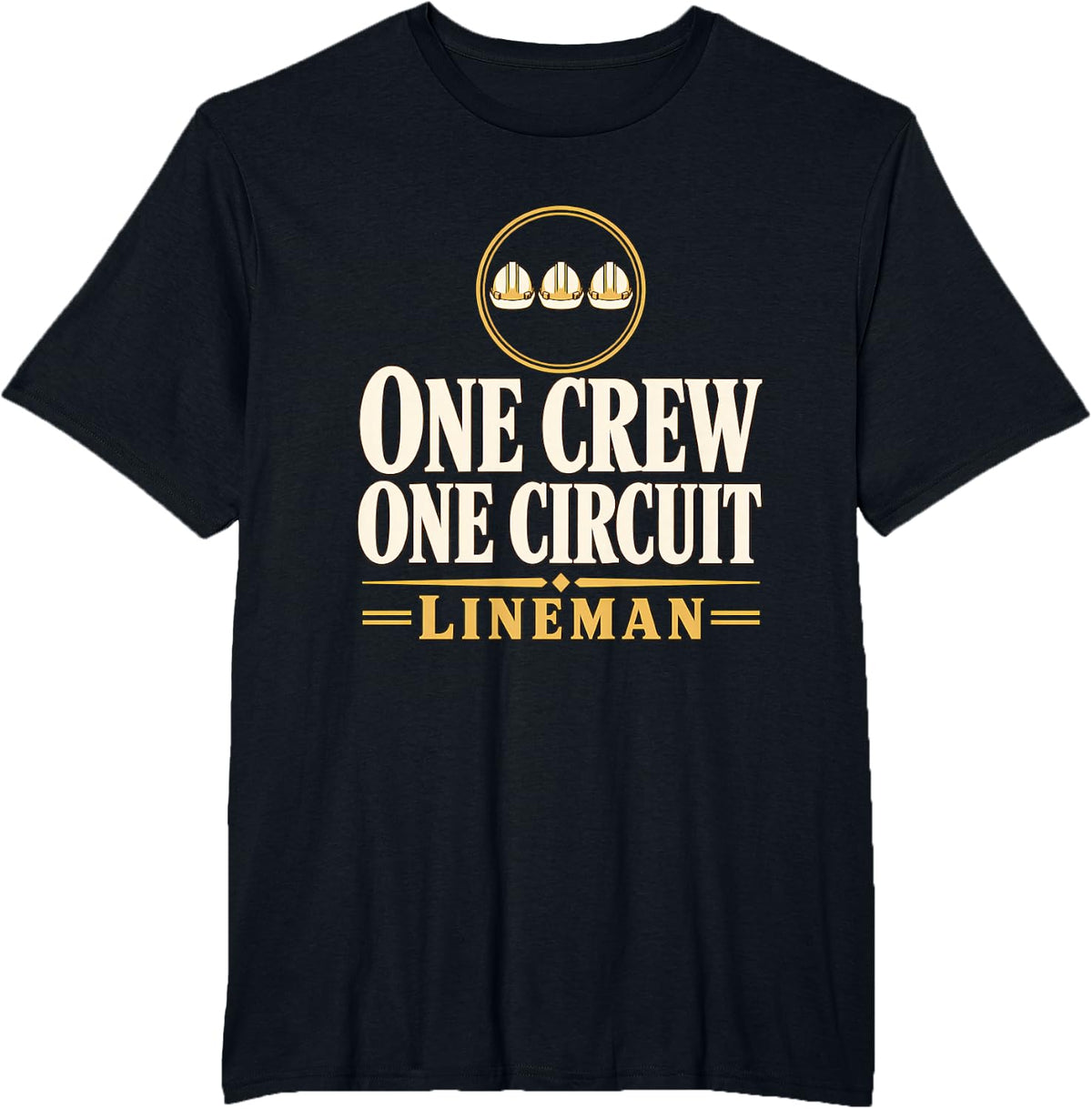 One Crew One Circuit Lineman Line Crew Lineman Teamwork T-Shirt - Black