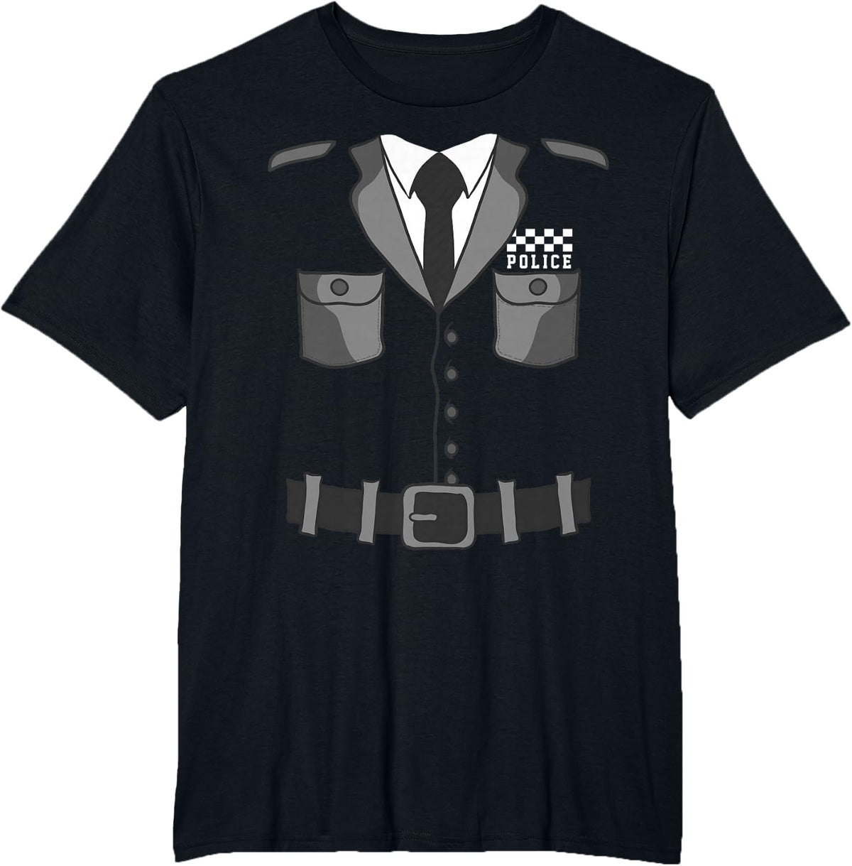 British Police Uniform Halloween Costume T-Shirt - Black