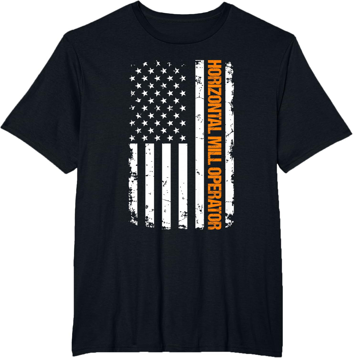 Horizontal Mill Operator USA Flag T-Shirt - Black