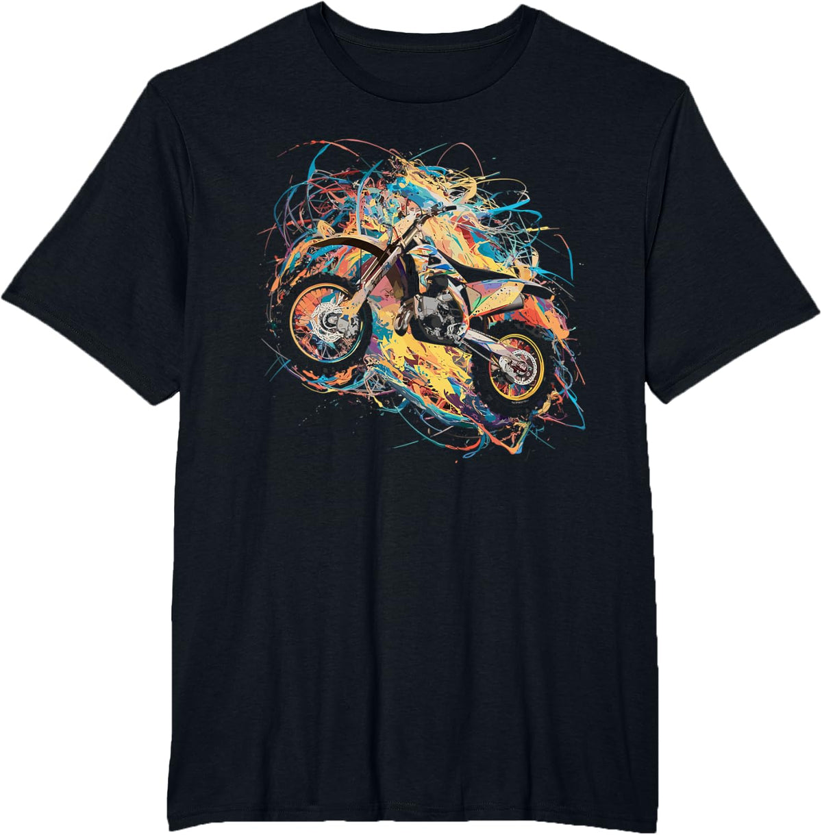 Graphic Dirt Bike T-Shirt - Black