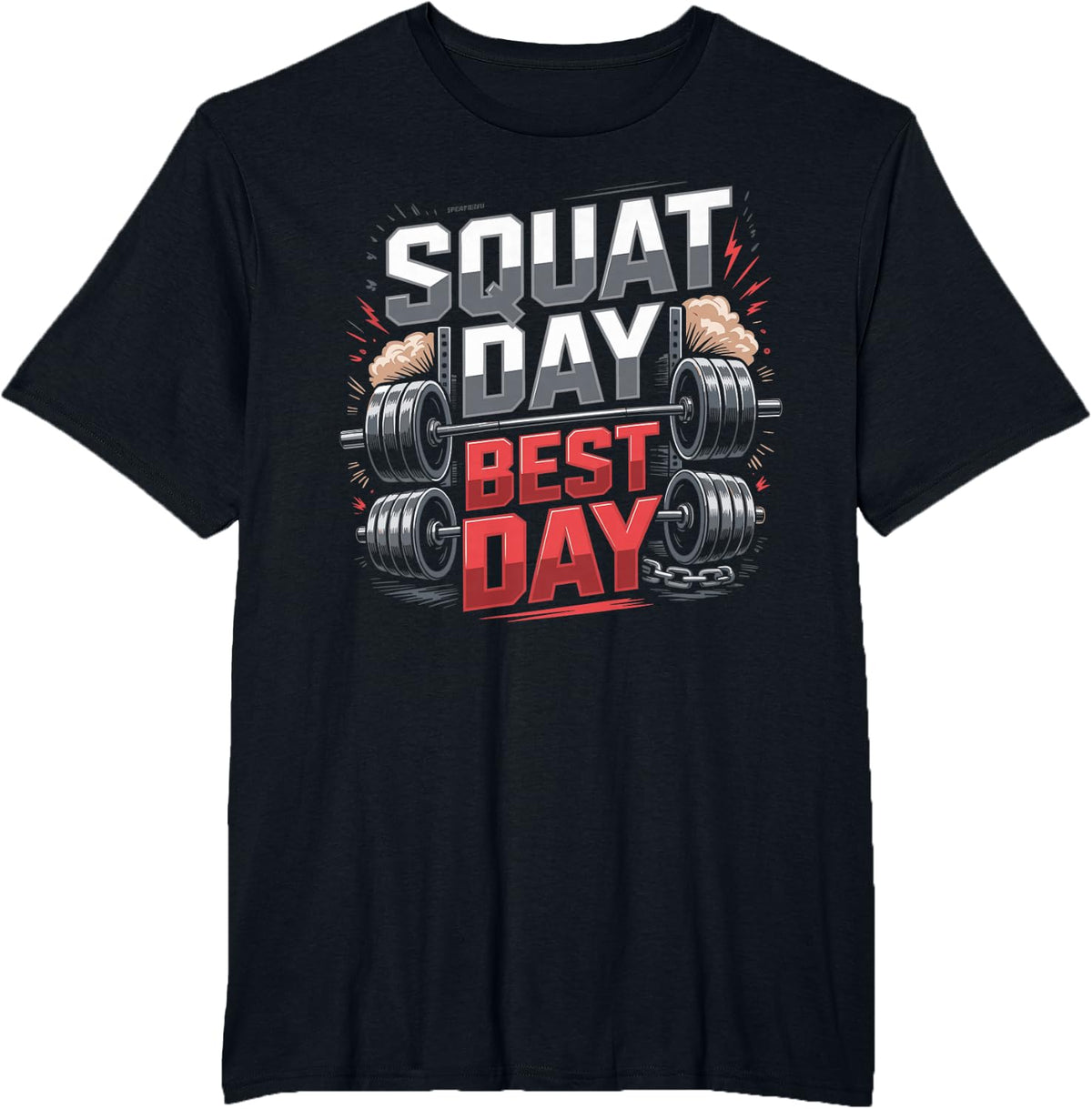 Squat Day Best Day Powerlifting Lift T-Shirt - Black