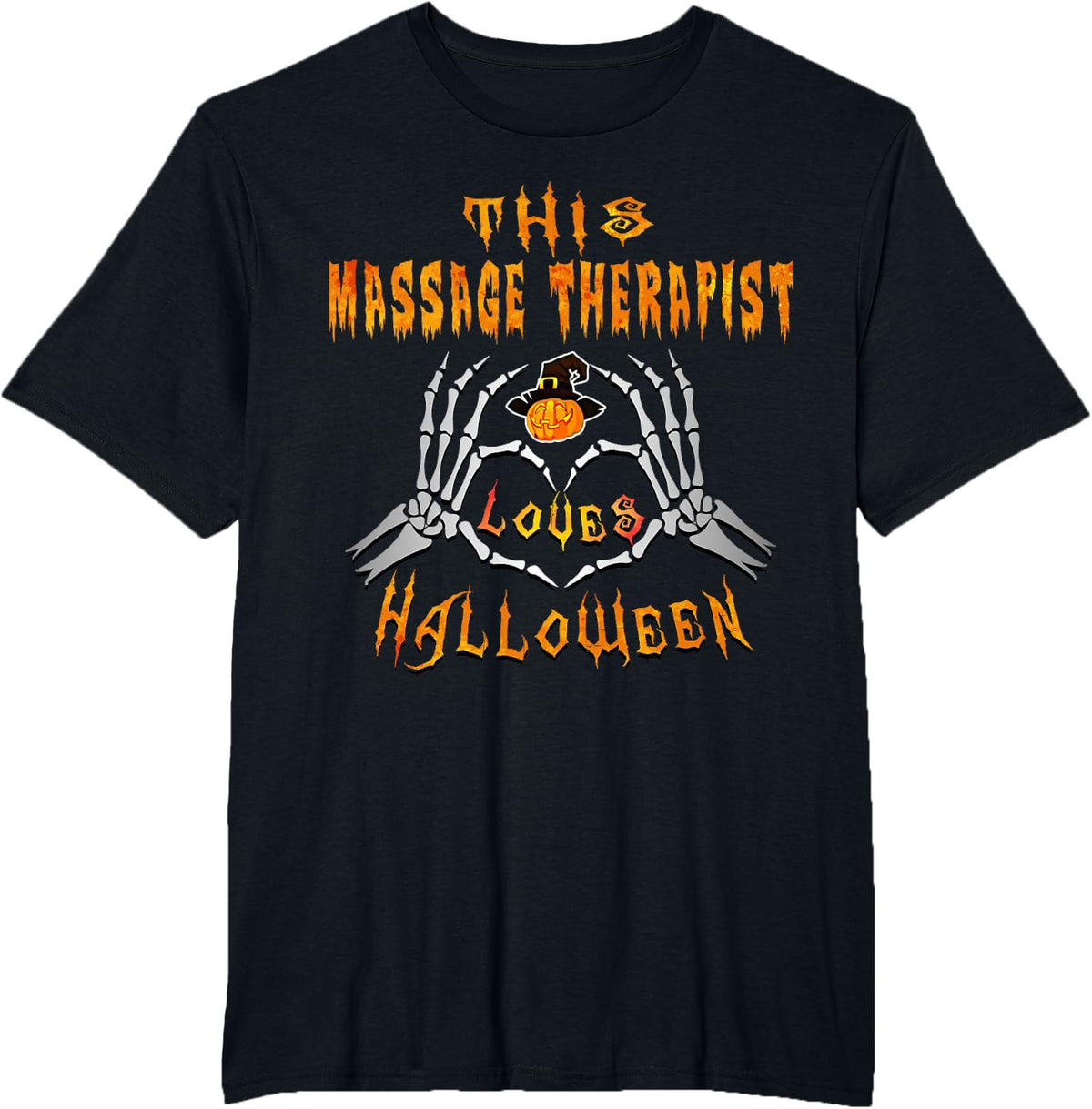 This Massage Therapist Loves Halloween Funny T-Shirt T-Shirt - Black