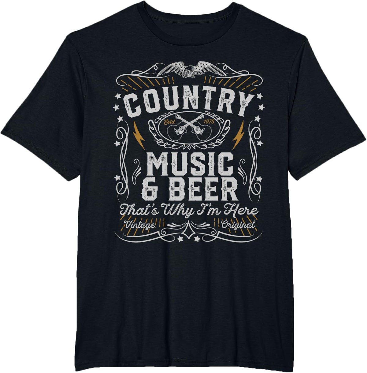 Country Music And Beer Thats Why I'm Here Womens Gift Idea T-Shirt - Black