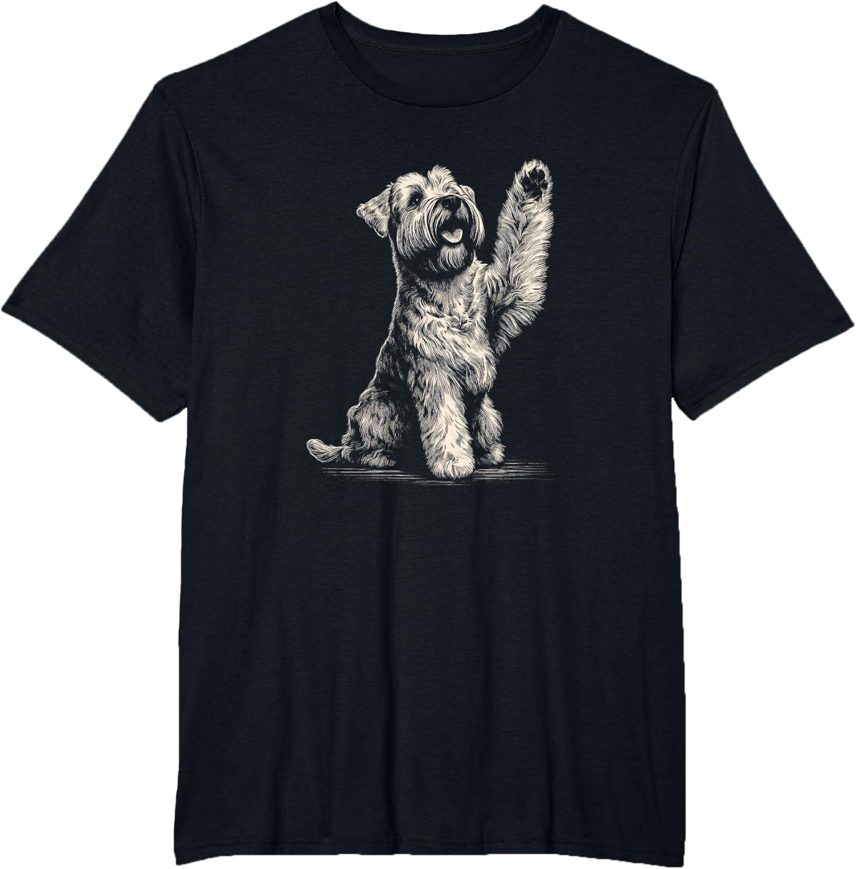 Cute Soft Coated Wheaten Terrier Dog Art for Women and Men T-Shirt - Black