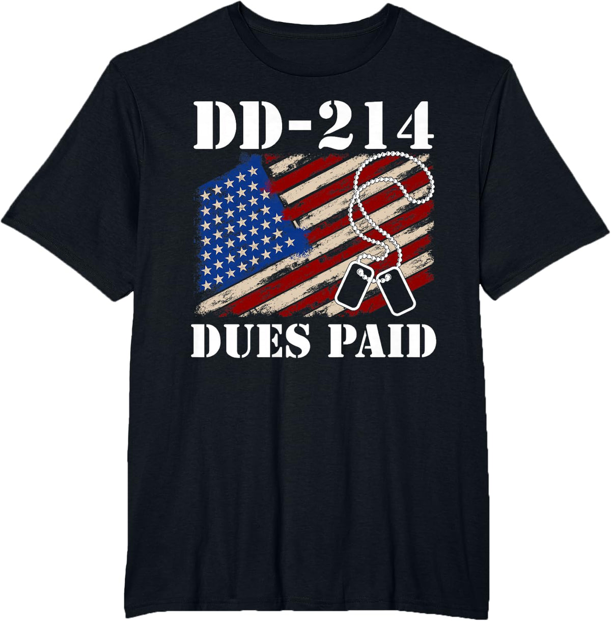 DD-214 Dues Paid Veteran T-Shirt - Black