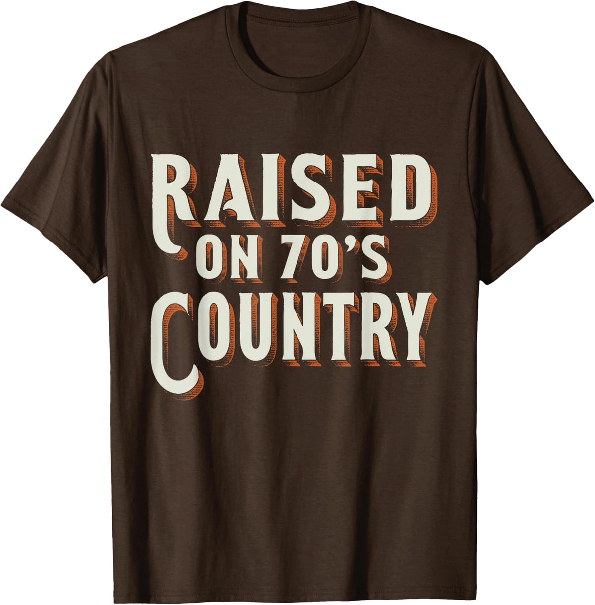 Vintage 70's Country Music Raised Southern Love Retro T-Shirt - Brown